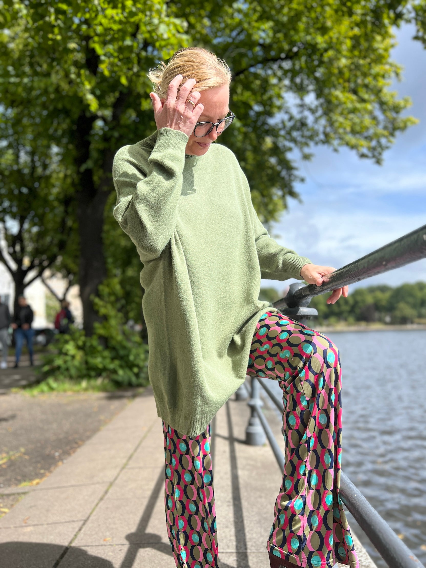 Sommerhose mit Muster vom Hamburger Modelabel stegmann mode